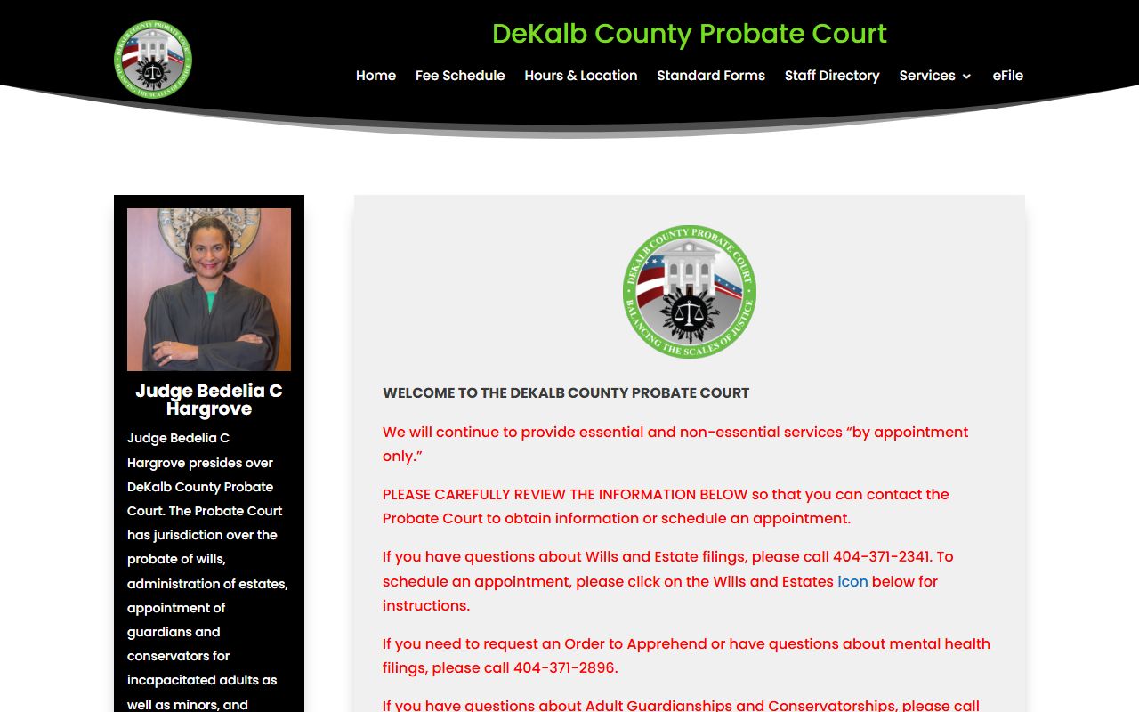 DeKalb County Probate Court website for DeKalb County marriage license applications
