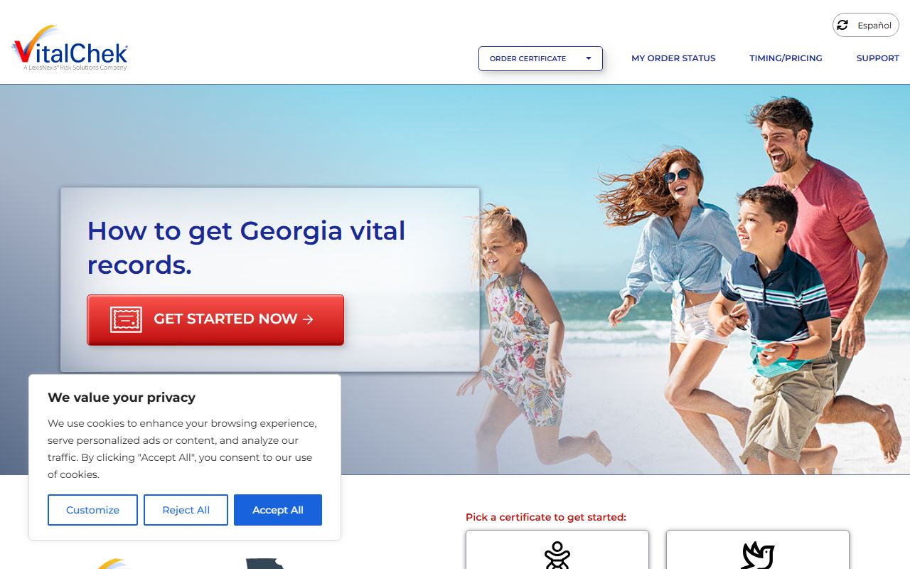 VitalChek Georgia vital records ordering for Georgia marriage license